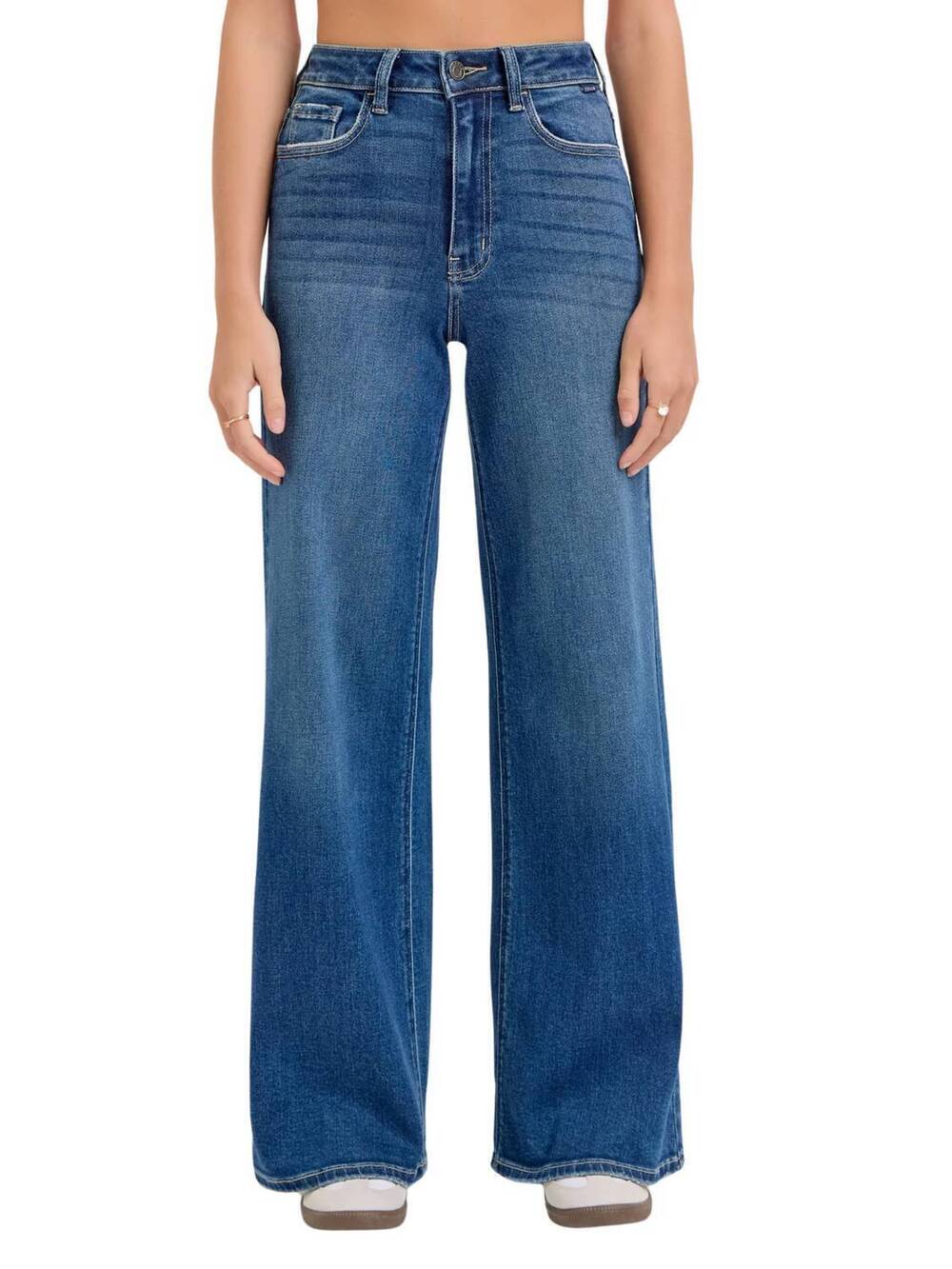 NEW CELLO skyline stride high rise wide leg jeans in dark denim